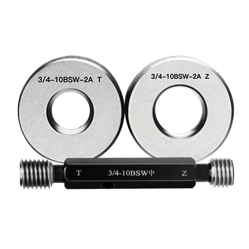 1 مجموعة (1 * GO + 1 * NOGO) BSW مقياس حلقة الخيط القياسي البريطاني 1 قطعة مقياس توصيل الخيط 1/4 5/16 3/8 7/16 1/2 9/16 5/8 1 ''أداة قياس