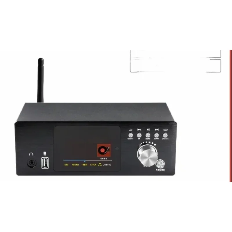 

DTS Dolby Atmos 5.1 Аудиодекодер DSD без потерь U-диск Воспроизведение HDMI Bluetooth 5.8G Беспроводное объемное звучение