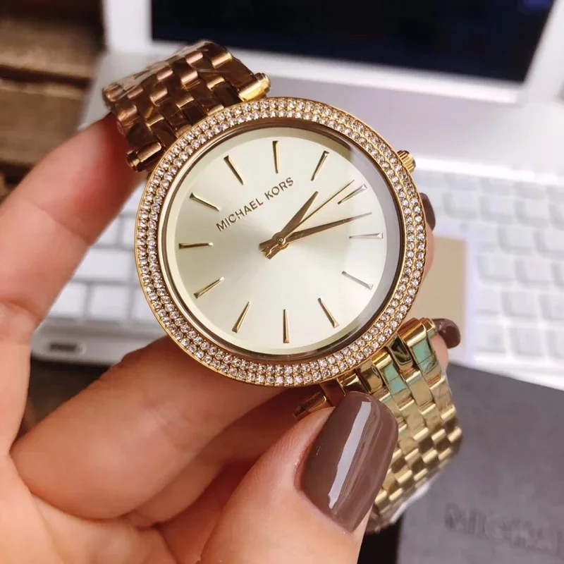Michael Kors Women Fashion Diamond Inlaid Wristwatch MK3191 Quartz Watch Design Waterproof chronograp Lady Exquisite Luxury Gift