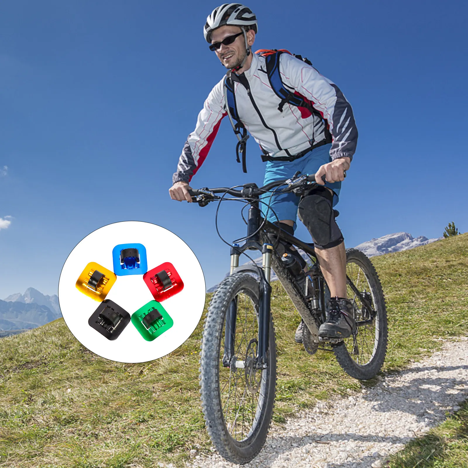 6Pcs Shifting Housing Clip Plastic Cable Holder with Adhesive Base for Bicycle Brake and Derailleur Line Fixing Cord Organizer