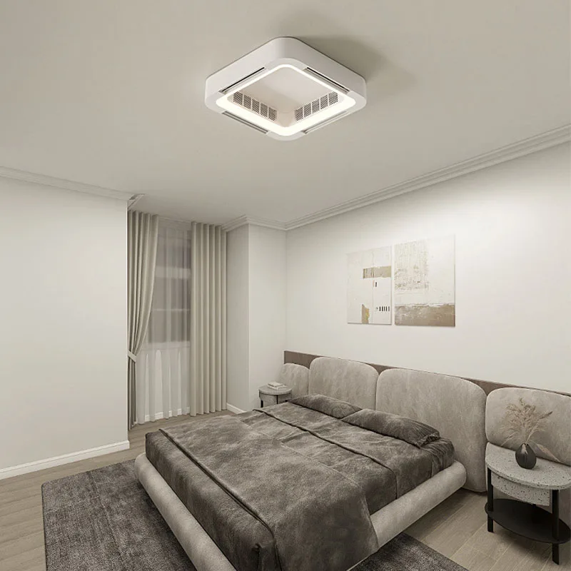 2023 New Sealing fan Modern Nordic Bedroom Living Room Ceiling Fan Light Remote Control App Fan Lamp Without Blades DC 45W LED