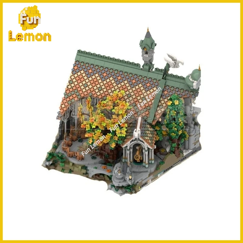 DIY Elf Valley Scene Blocks Original Hidden Valley Elven-Style Stone Manor Handmade Building Extension Bricks