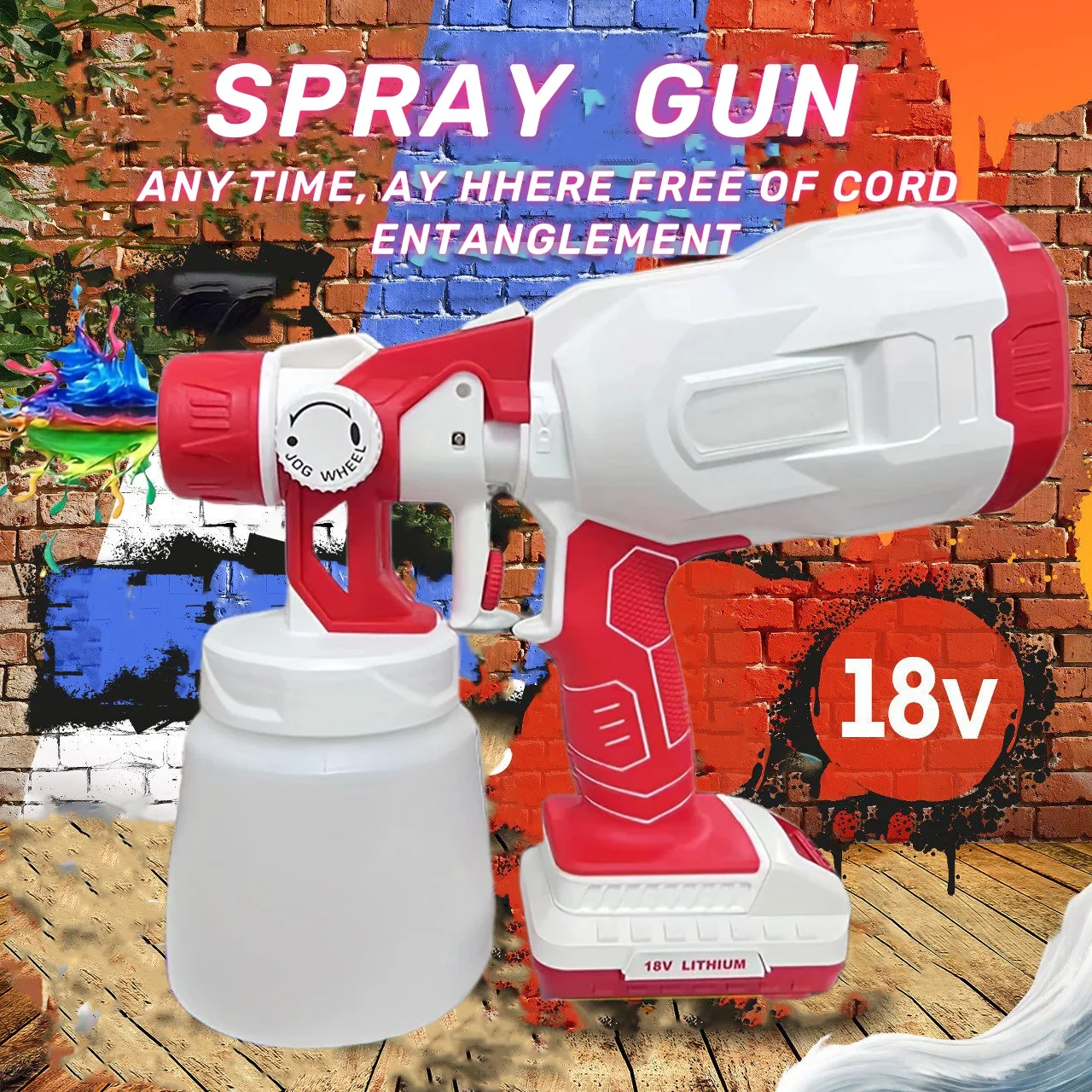 18V cordless spray gun  Portable HVLP Spray Painting Machine with Adjustable Nozzle For Furniture Cabinets Fence Walls Door