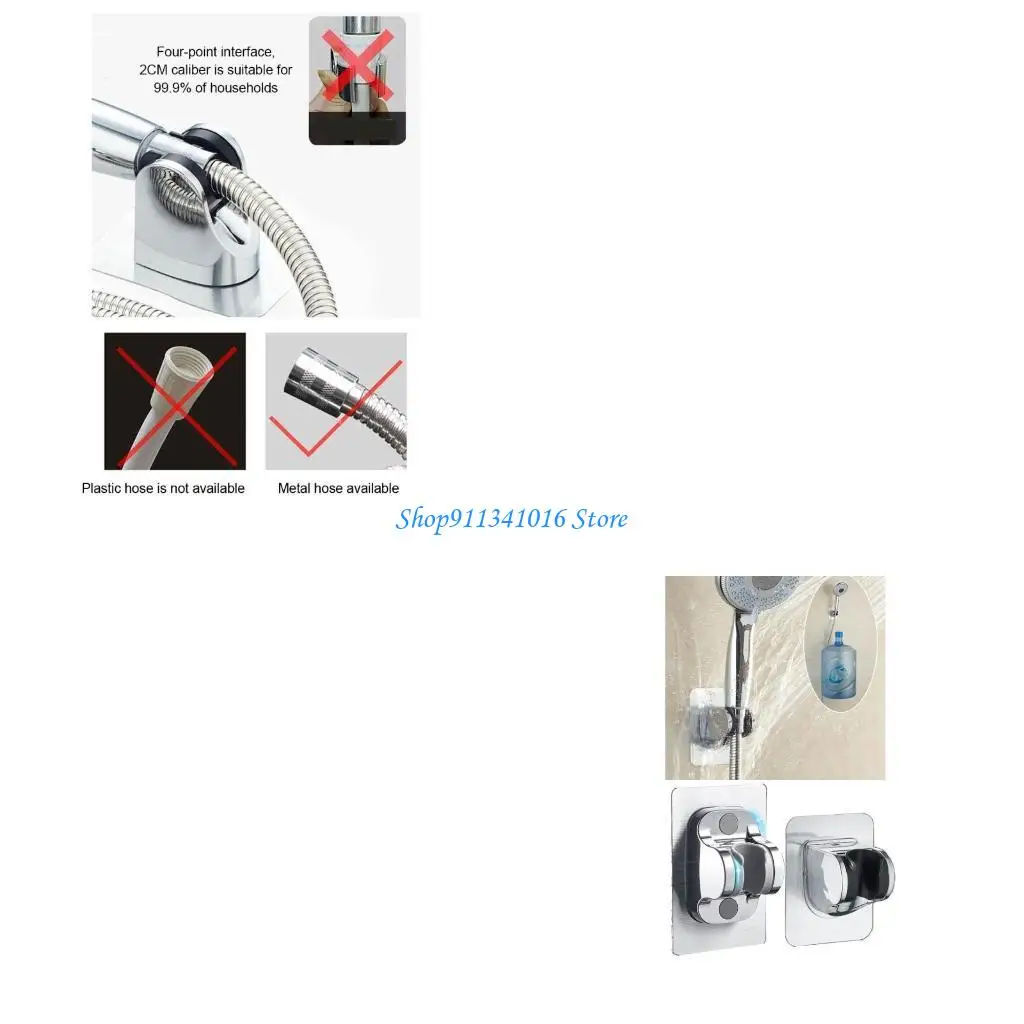 

Strong Adhesive Shower for Head Holder Adjustable Shower Wand Holder Handheld Shower for Head Wall Mount Bracket