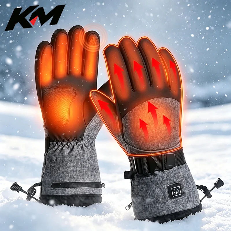 Winter Gloves Heating Hand Warmer Electric Thermal Gloves Waterproof Snowboard Cycling Motorcycle Bicycle Ski Outdoor