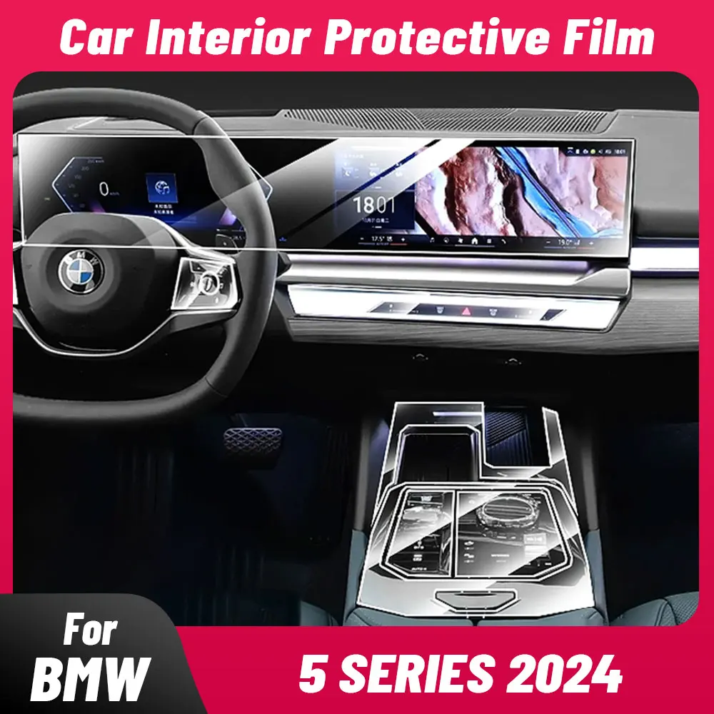 Anti-scratch Car Interior Center Console Media Dashboard Navigation TPU Protector Film For BMW 5 Series G60 G61 2024 Sticker