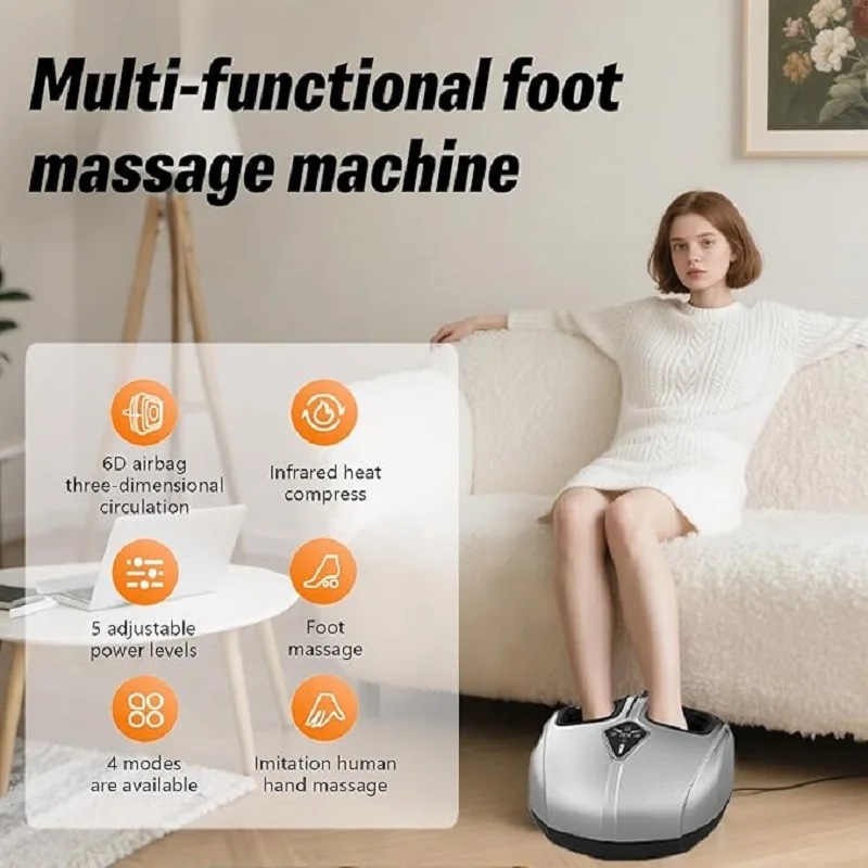 

Foot Massager with Heat and Compression Deep Kneading Electric Vibration Shiatsu Feet Massage Machine for Muscle Relaxation Gift