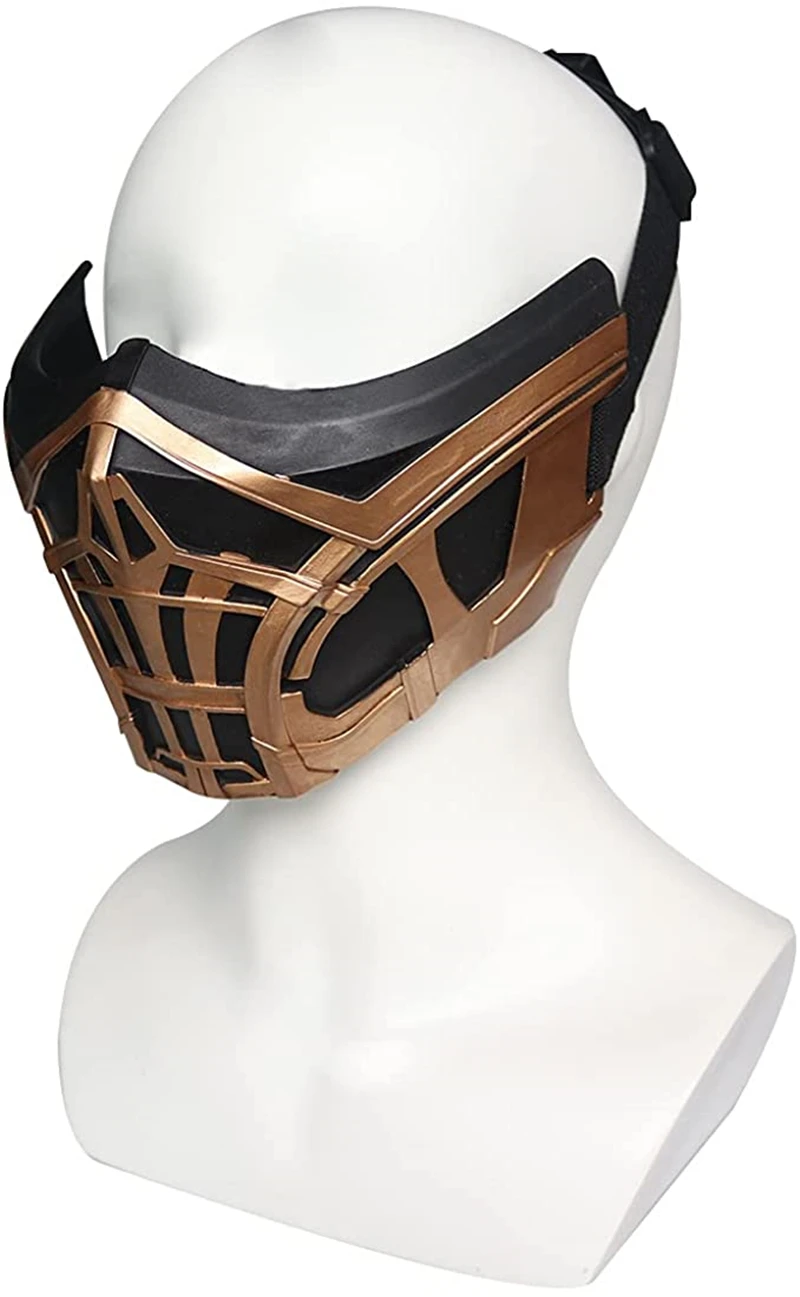 Fight Mask Cosplay Sub-zero Scorpion Half Face Halloween Prop Resin Party Carnival Full Head for Adults Ball Attire