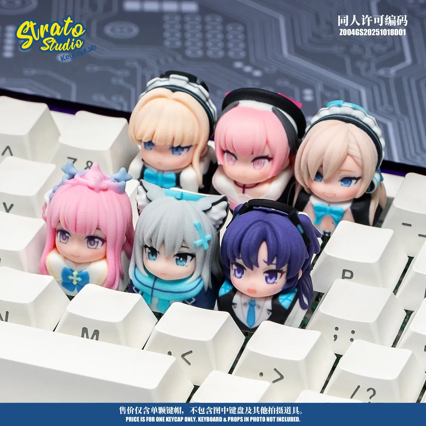 Strato Studio Blue Archive Theme Keycaps Anime Cross Axis Keycap Character Role Artisan Key Cap Cartoon Keyboard Accessories