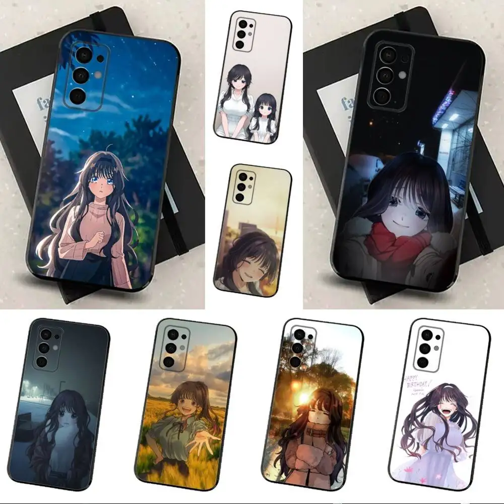 

Cute K-Kaoruko W-WAGURI Case For Samsung Galaxy A73,31,32,72,41,53,52,71,22,5G,Note,J7,8,9 Soft Black Cover