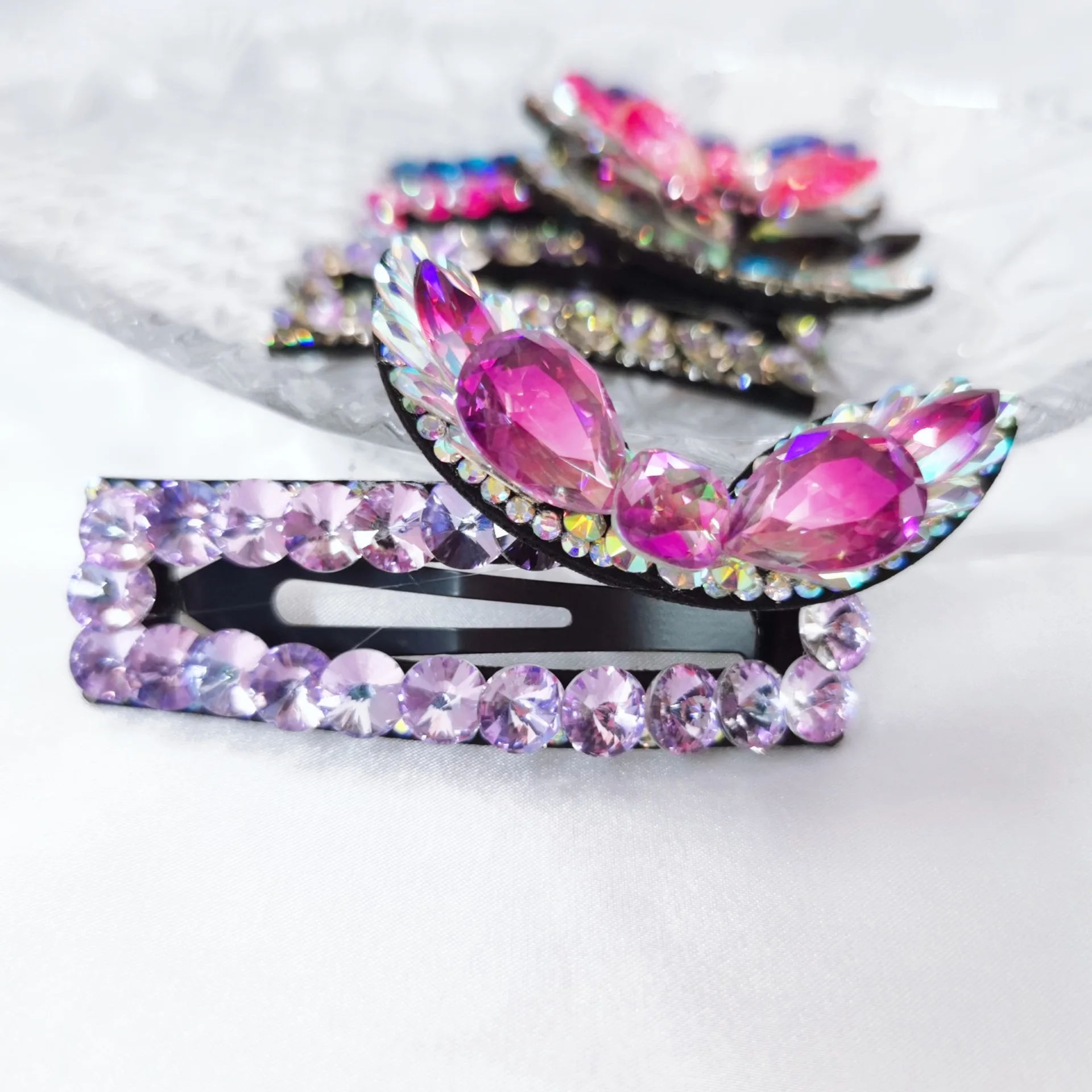 Crystal rabbit ear clamp levels Czech drilling han edition high-end hairpin headdress female temperament