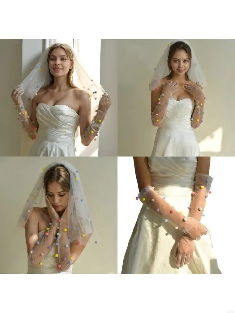 Multi Color Bridal Arm Gloves Stretchy Nylon Open Finger Design For Photoshoots Formal Occasion 