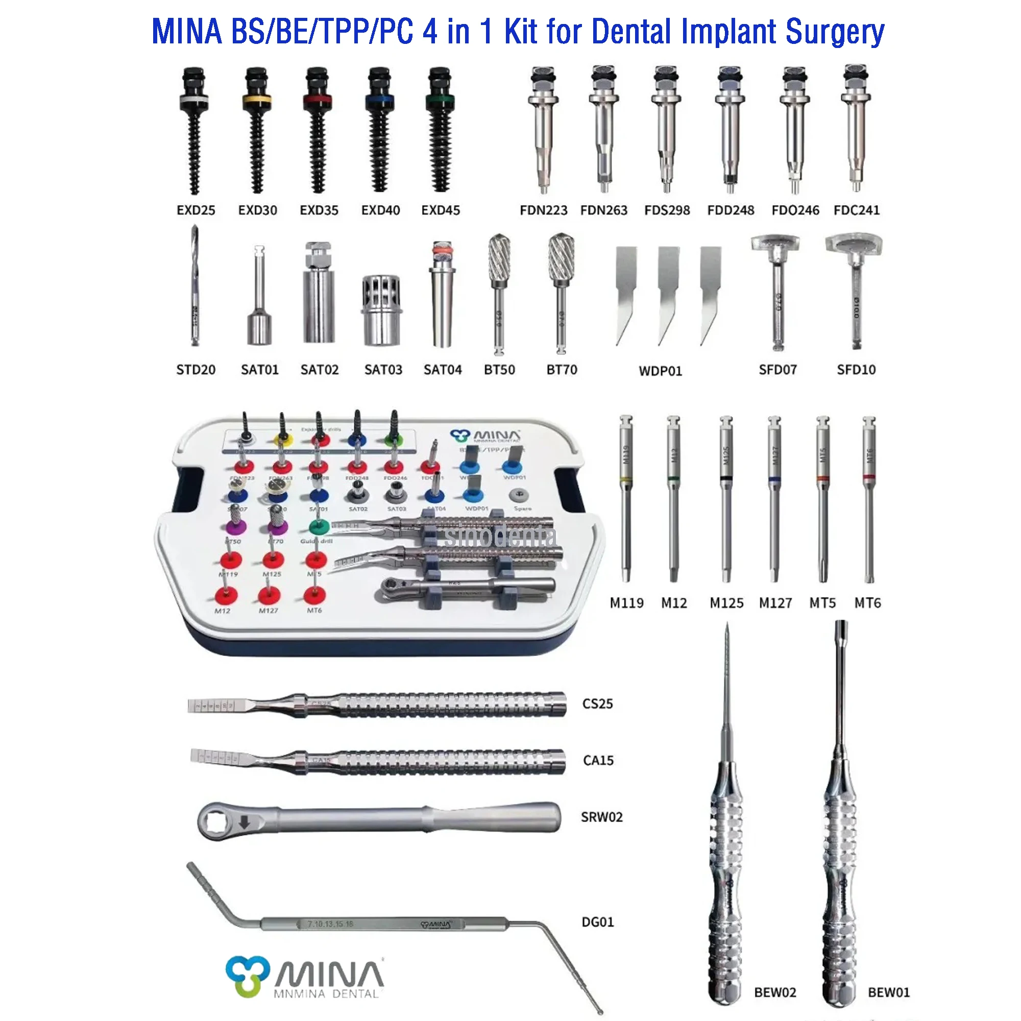 

Сделано в Корее, стоматологический имплантат, расширитель костей, хирургия/хирургия разделения костей/расширитель костей, набор хирургических инструментов для разделения костей 4 в 1