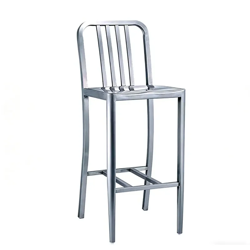 Modern Style Stainless Steel High Bar Chair for Assembleable Backrest for Restaurants Bars Hotels Hospital