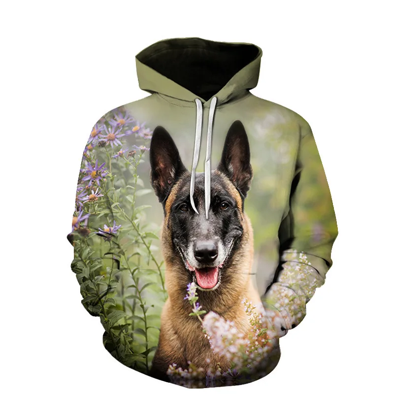 Funny 3D Pet Dog Graphic Hoodies Corgi Collie Men Black Hoodie Family Parent-child Pullovers Casual Hooded Sweatshirts Coat Tops