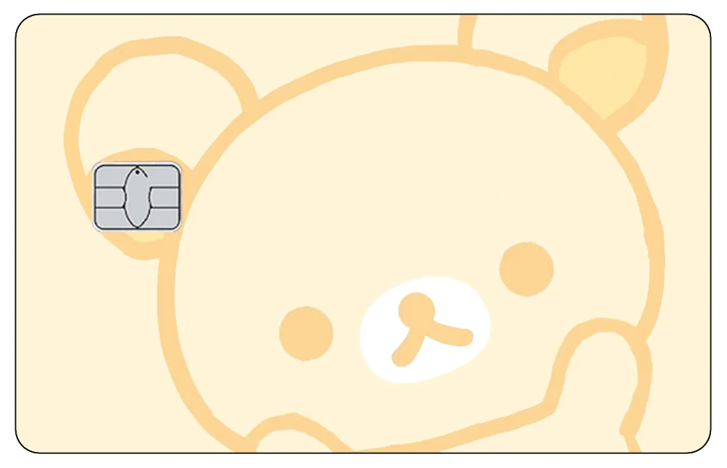 ملصقات غير لامعة لبطاقة الائتمان الكرتونية من Rilakkuma وKiiroitori لمجموعة VISA JCB و Mastercard Beautify Decorate Girl