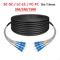 Outdoor Fiber Optic Cable, Single Mode, 4 Core, Waterproof and Tensile, Armored Fiber, Wire Diameter 7mm, 3M, 5m, 10m