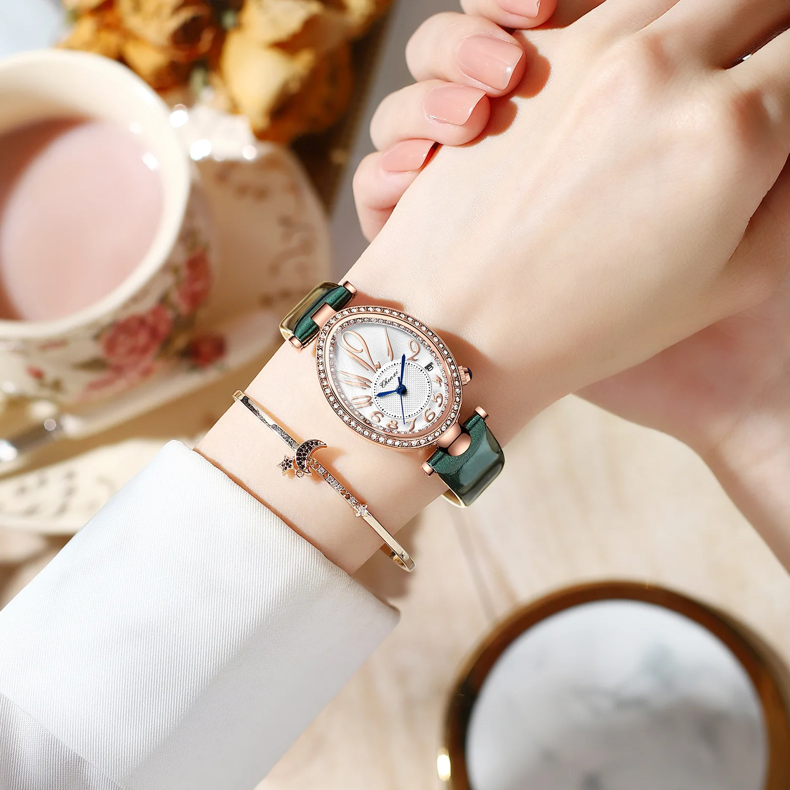 

Новые женские часы Same Watch, популярные модные часы с овальным корпусом, украшенные бриллиантами