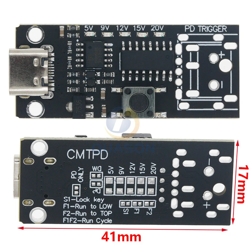 100W 5A USB-C Fast Charge Trigger Board Module PD/QC Decoy Board Fast Charge USB Type-c PD 2.0 3.0 Power Delivery Boost Module