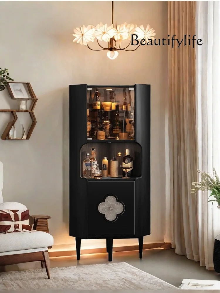 

French medieval solid wood triangular locker household simple large-capacity decorative cabinet