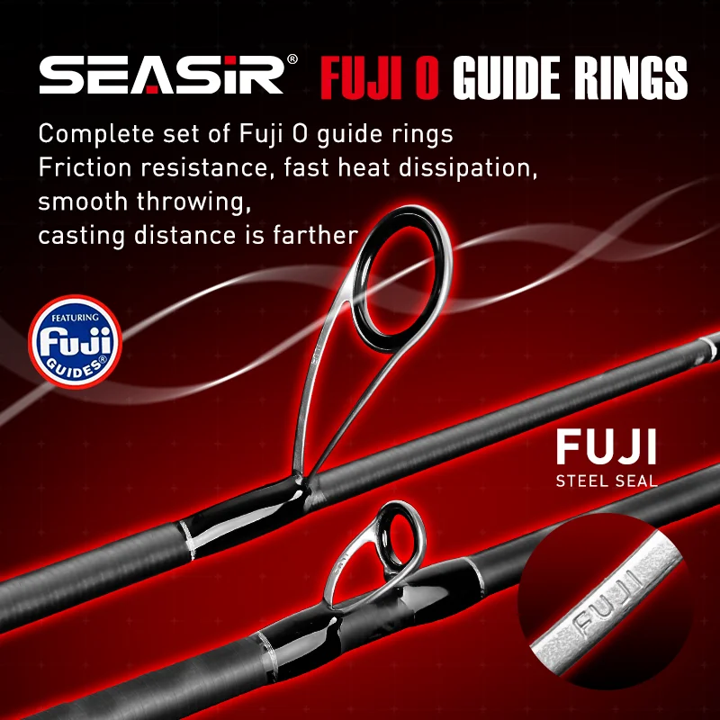 SEASIR REPEATER Fishing Rod FUJI-O Guide Rings Carbon High Sensitivity 2A Grade Cork Handle 6000G Drag Lure 5-28G Ultralight