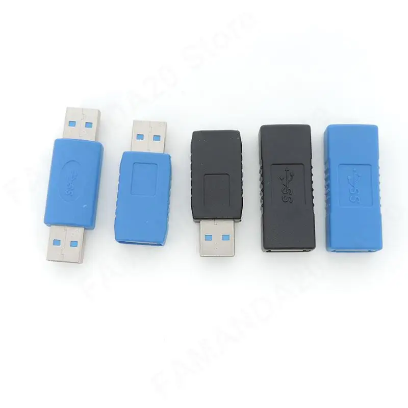 USB 3.0 Type A Male female To male Female Adapter Converter Connector AM To AF Coupler for Laptop PC cable Extender blue M20