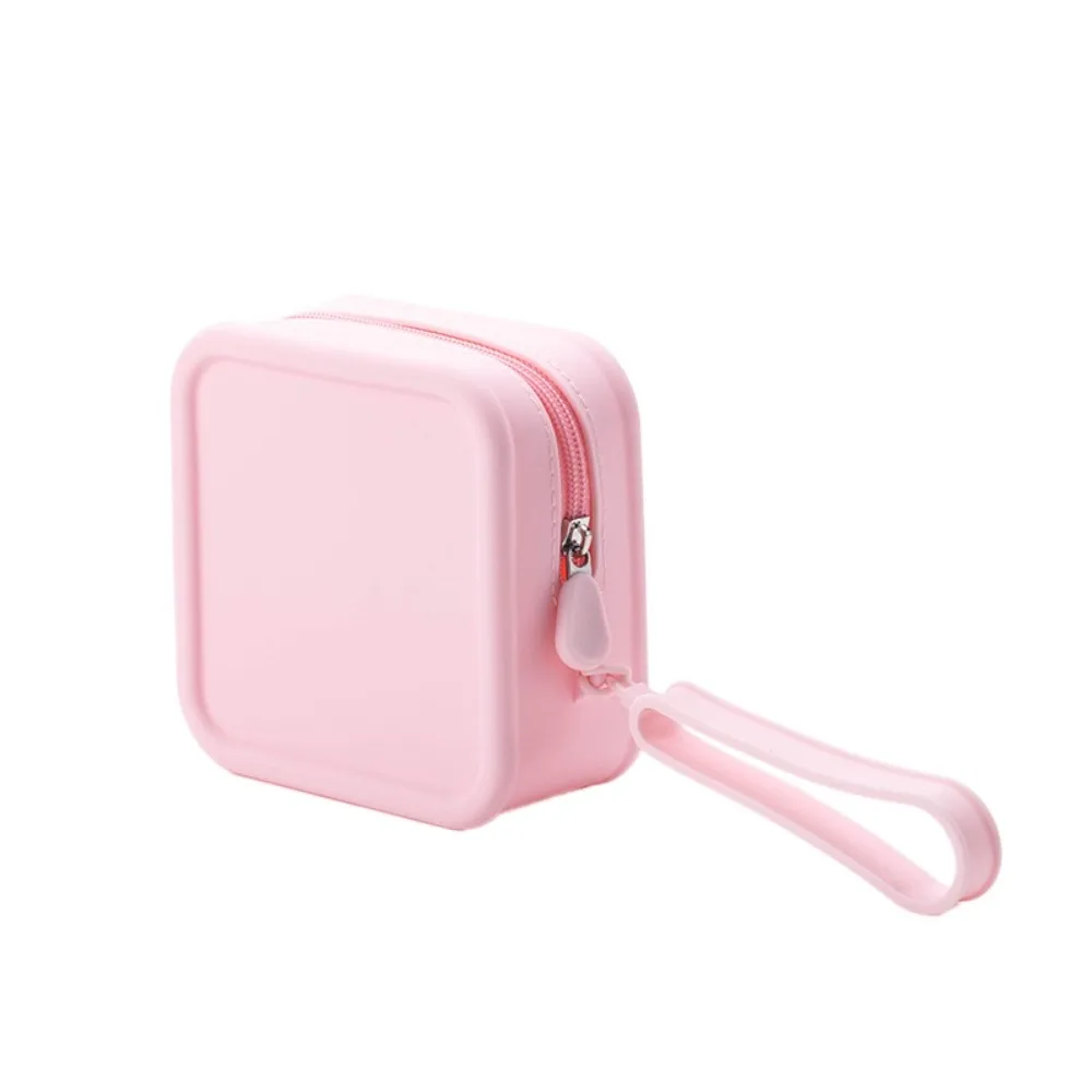 Morandi Color Silicone Cosmetic Bag Coin Purse Large Capacity Multifunction Storage Bag Solid Color Makeup Brush Holder