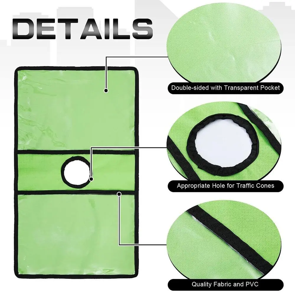 Accessories with Pockets Traffic Cone Sleeve Durable Outdoor Safety Message Sign Sleeve Universal Warning Sign Training