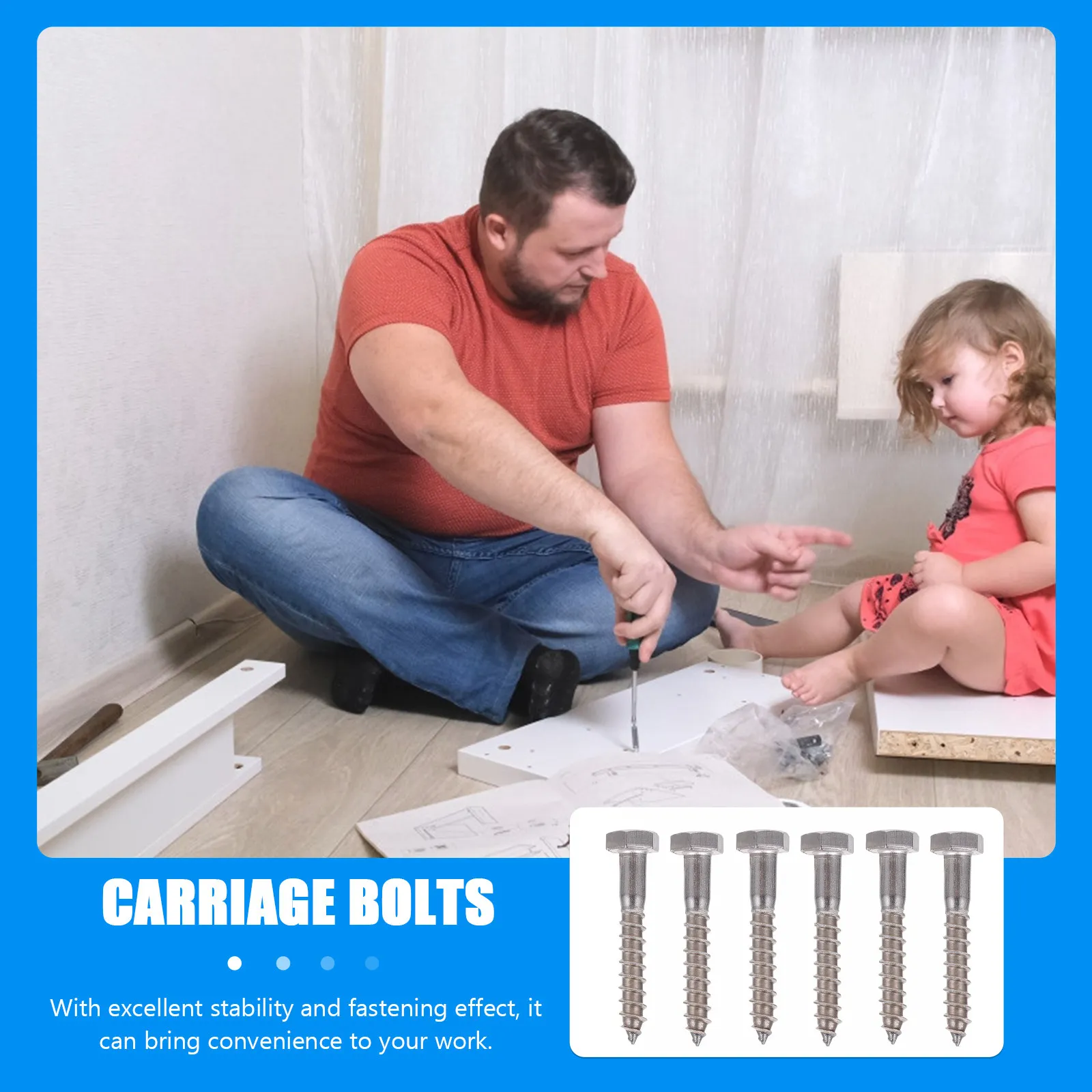 

25 шт. саморезов из нержавеющей стали с глубокой резьбой M6x40, шестигранные, антикоррозийные, для домашнего и наружного использования, для дерева и металла