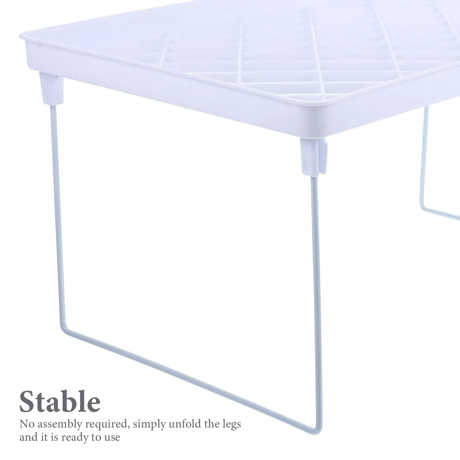 

Desktop Storage Rack Simple Folding Shelf Heightening Stand Household Organizer White Size L Saving For Office