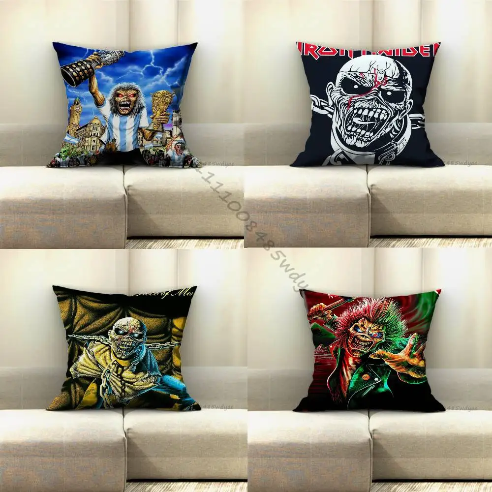Band I-Iron C-Cool M-Maiden  Pillow Case Pillow Case Living Room Sofa Cushion Cover Suitable For Home Bedroom Room Decoration
