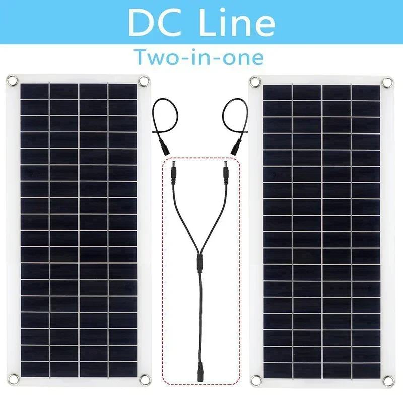 100W Solar Panel Kit Dual 12V USB With 30A/60A /100A Controller Solar Cells Poly Solar Cells for Car Yacht RV Battery Charger