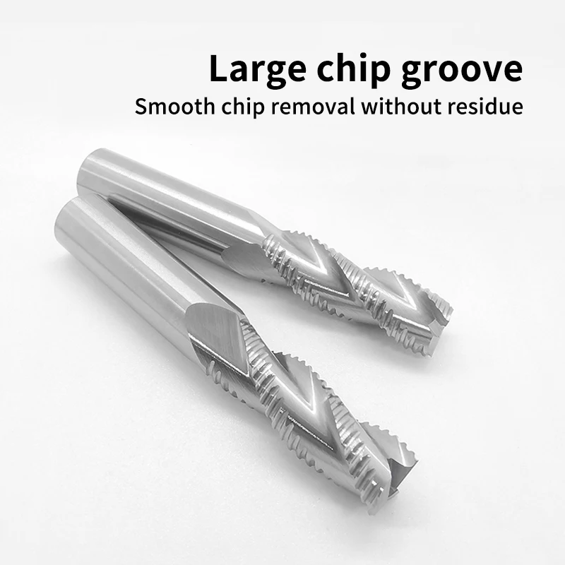 HILIXUN Roughing End Mill for Aluminum HRC55 3 Flutes 4 5 6 8-20MM Router Bit CNC Carbide Milling Cutter Uncoated Fresa Фреза