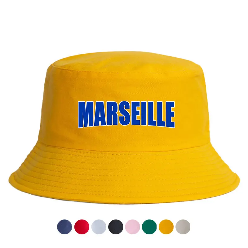 Fashion Marseille Reversible Bucket Hat Woman Man Sport Travel Sun Vsior Fisherman Cap Unisex Adult Double Side Bob