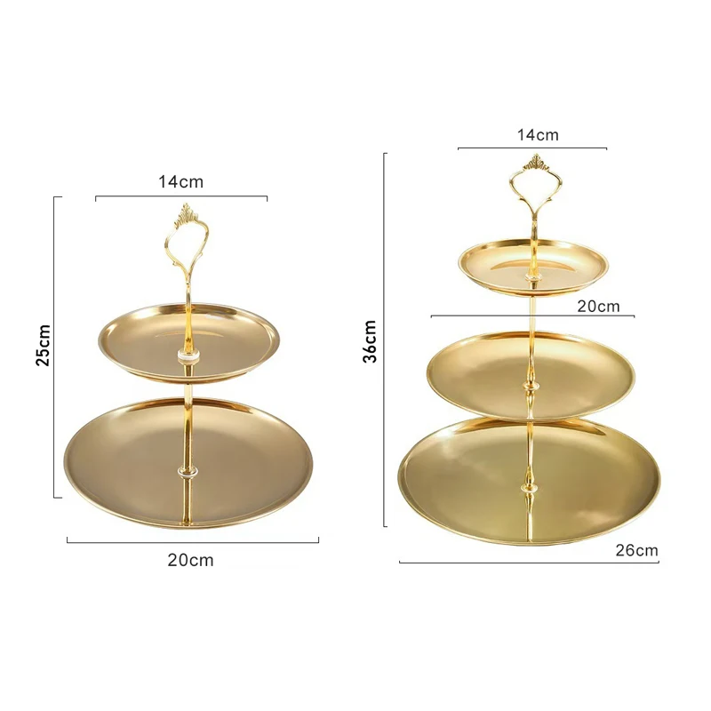 Gold Silver 2/3-Tier Cake Stand Party Dessert  Tower For Holiday Gathering Elegant Serving Stand Cupcake Stand Decor..