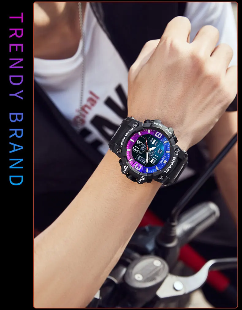 SMAEL 8049 Watch Sport LED Light Alarm Clock Dual Time Display WaterproofWeek Auto Date Wristwatches Quartz Sdccda12d68fe40ebabc09450638bcf9dG