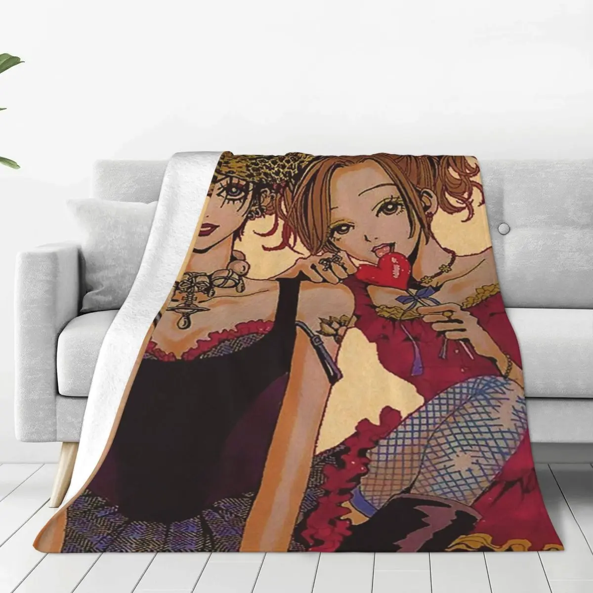 Nana Anime Blanket Soft Warm Flannel Throw Blanket Bedding for Bed Living room Picnic Travel Home Couch