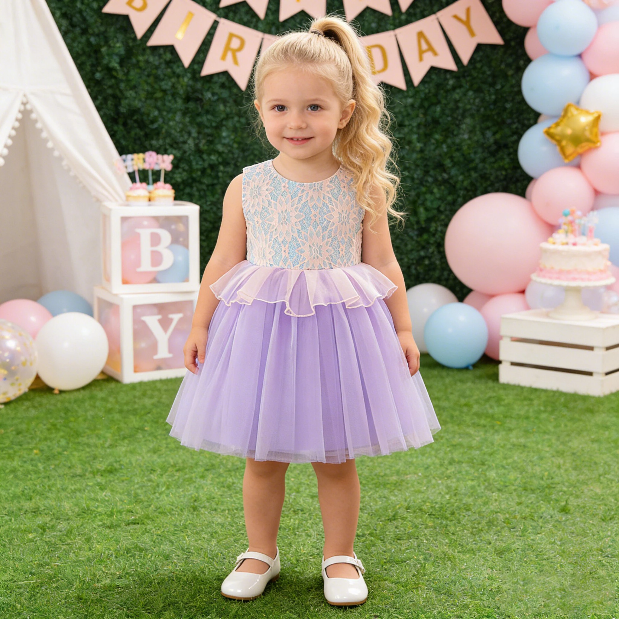 

Toddler Girls 1st Birthday Dress Elegant Flower Baby Baptism Gown Wedding Party Princess Dress for Girl Bow Evening Kids Clothes