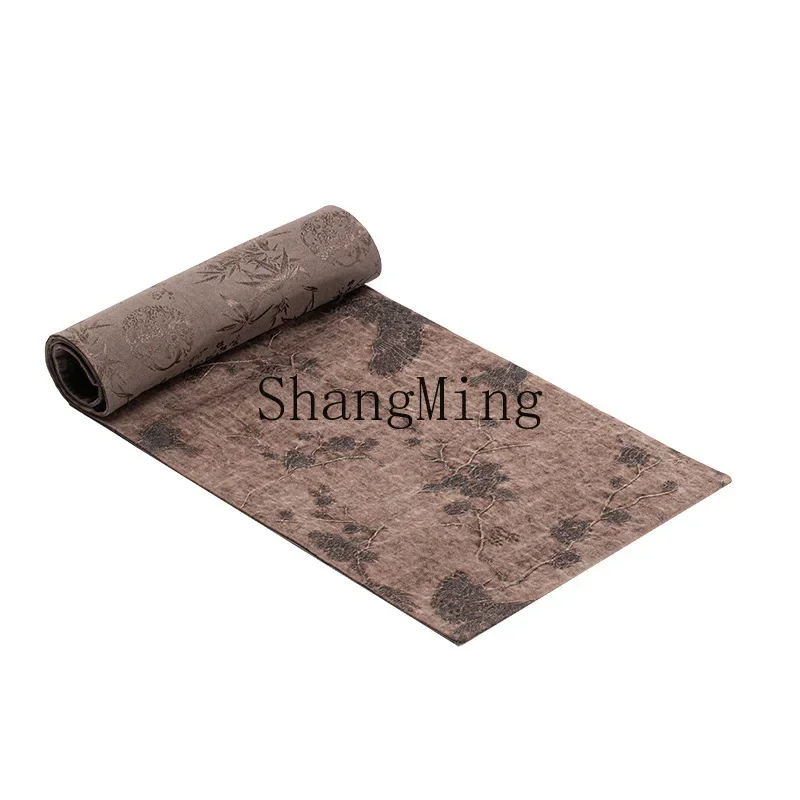 CLL fragrant cloud yarn silk tea mat tussah silk table retro light luxury fabric tablecloth