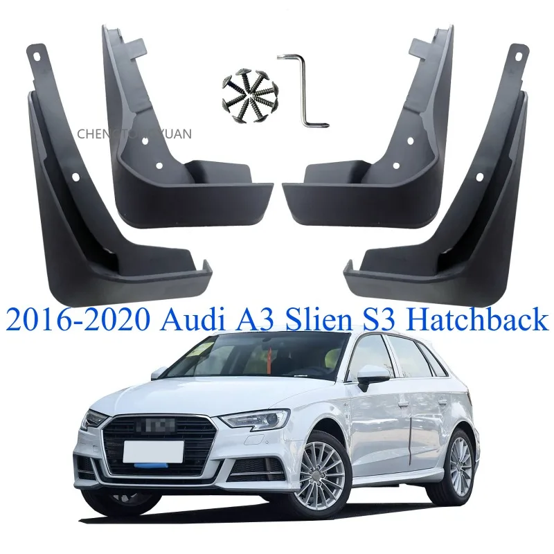For Audi A3 Slien S3 Hatchback Mud Flaps Splash Guards  Hatchback Mudguards 4pcs 2017-2020（Not for Audi A3 Regular Edition）
