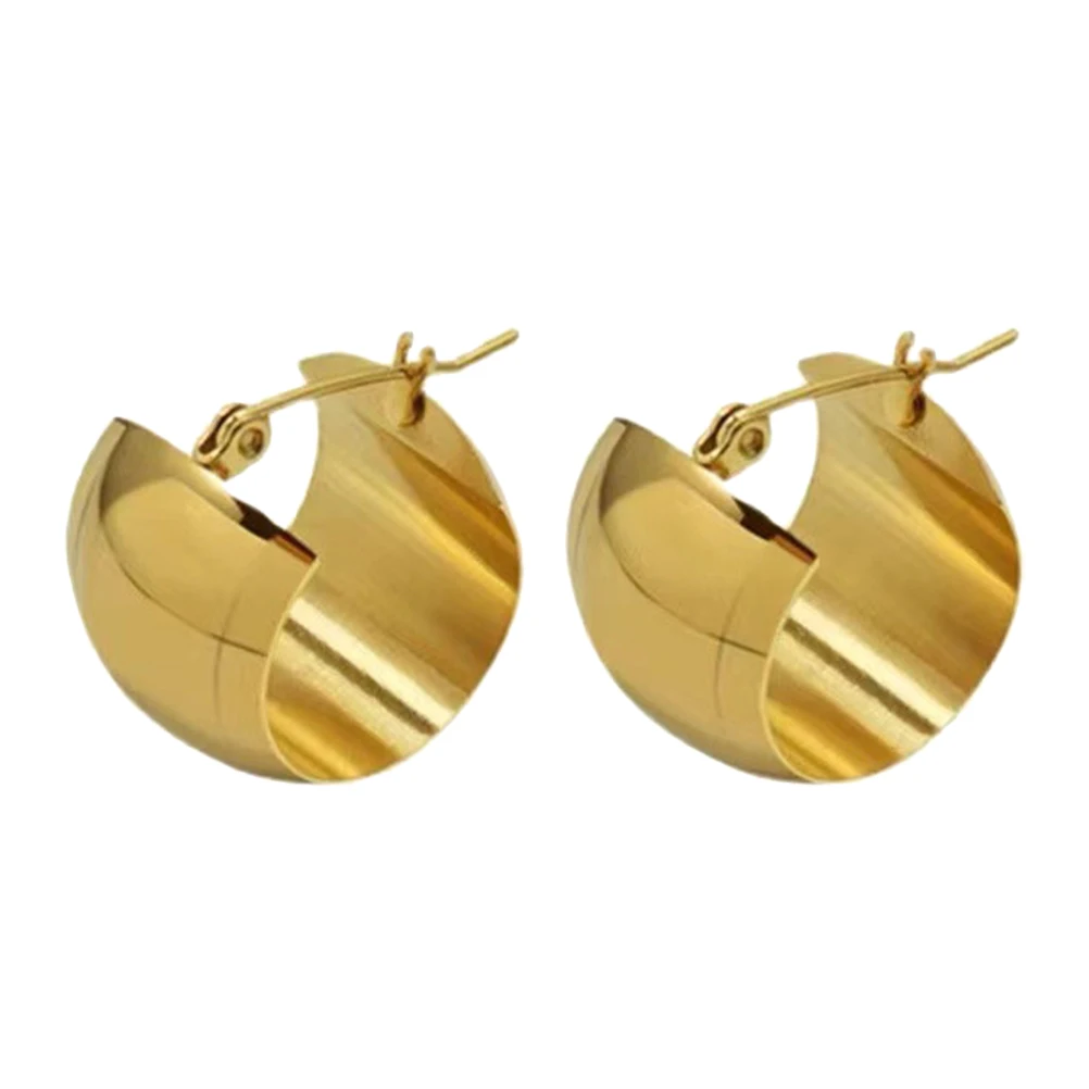 

1 Pair Wide Loop Earrings Dangle Round Statement Earrings For Women Fashion Ear Jewelry Daily Wear Gift Costume Accessories