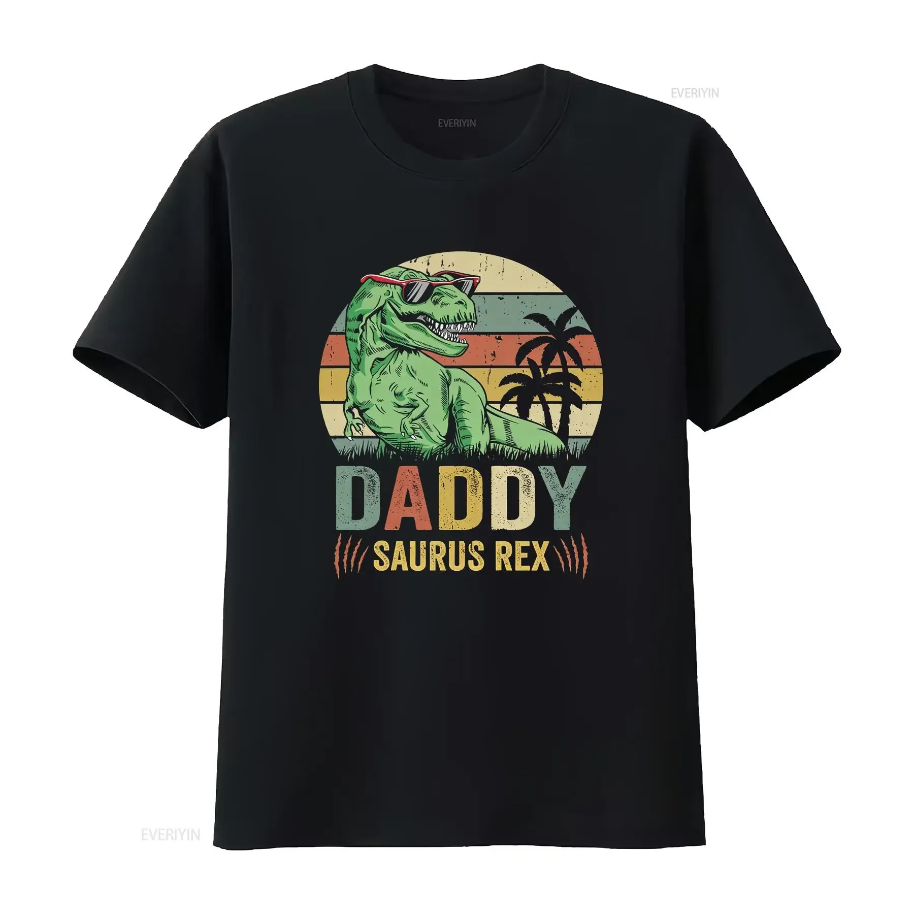 Daddy Saurus T Shirt Daddysaurus Papasaurus Dad Dinosaur gift for Husband Fathers Day birthday vintage Washed Casual Breathable