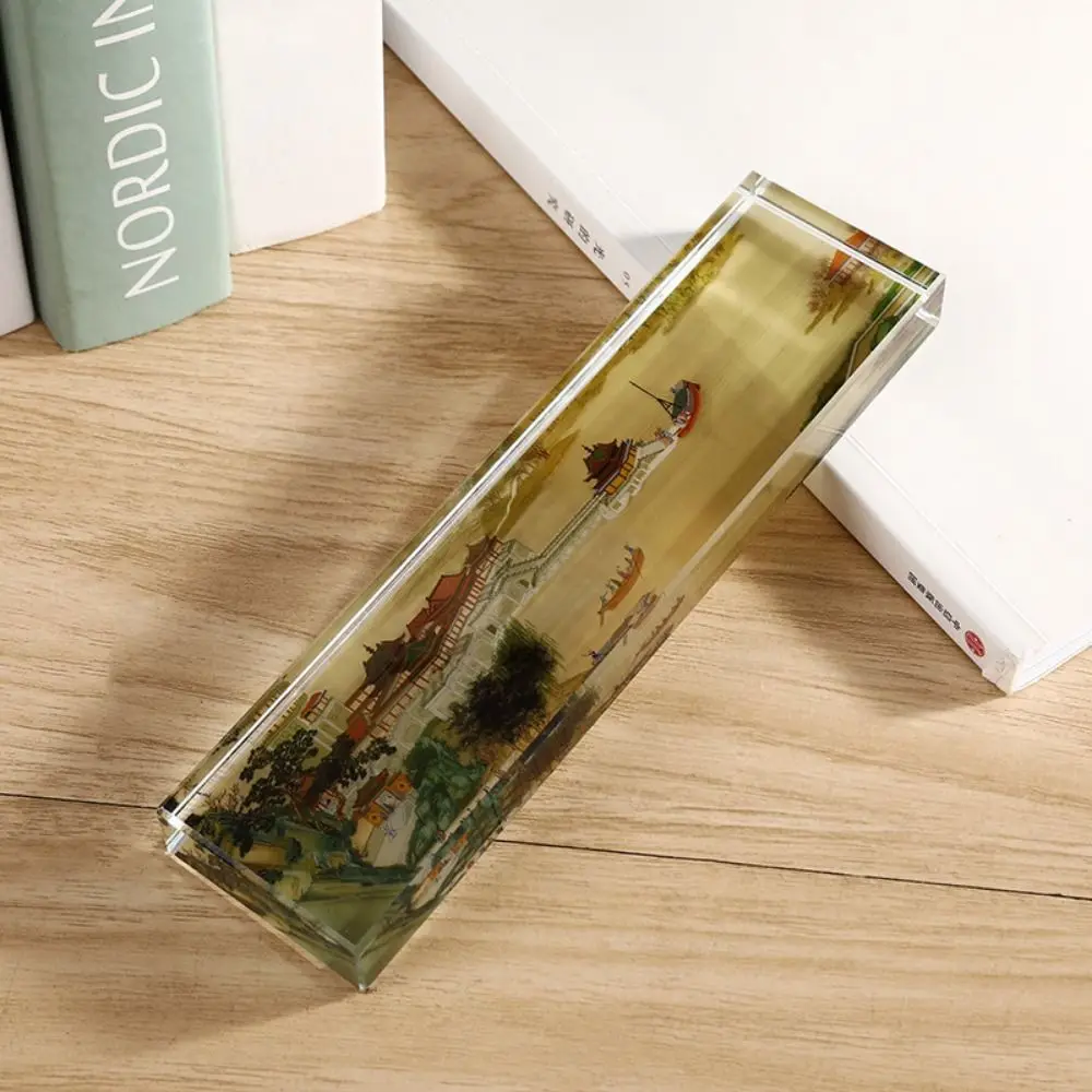 Heavy Enough Clear Crystal Paperweight Pressing Paper Flat Rectangle Chinese Calligraphy Paperweight Smooth Surface