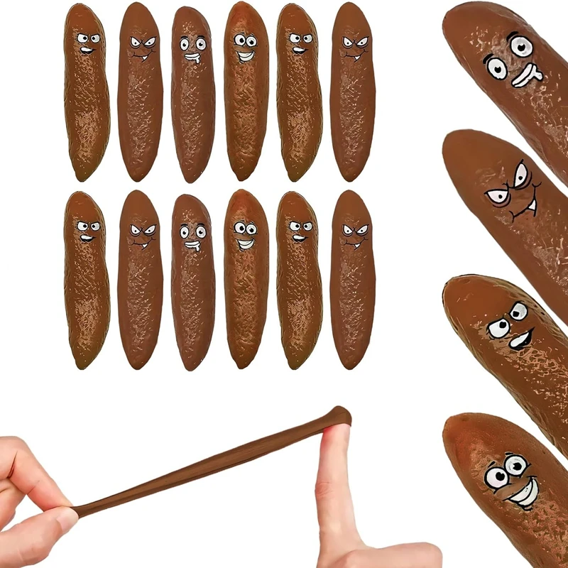 Fake Poop Finger Slingshot Flying Toy - Funny Novelty Shooting Prank Gift White Elephant Stocking Stuffer for Adults Kids