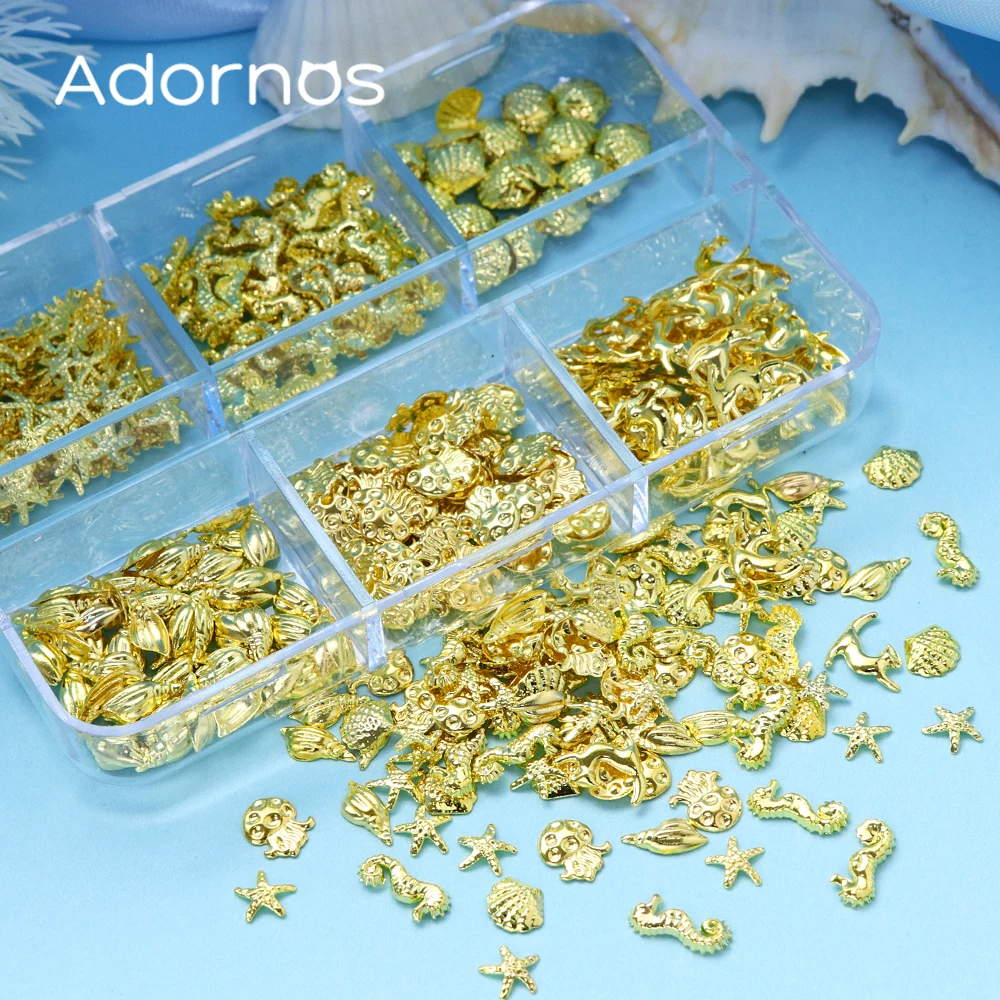 Mixed Metal Rivet Epoxy Resin Filling Tiny Cute Starfish Shell Resin Mold Accessories Beach Earring Keychain Making Supplies DIY
