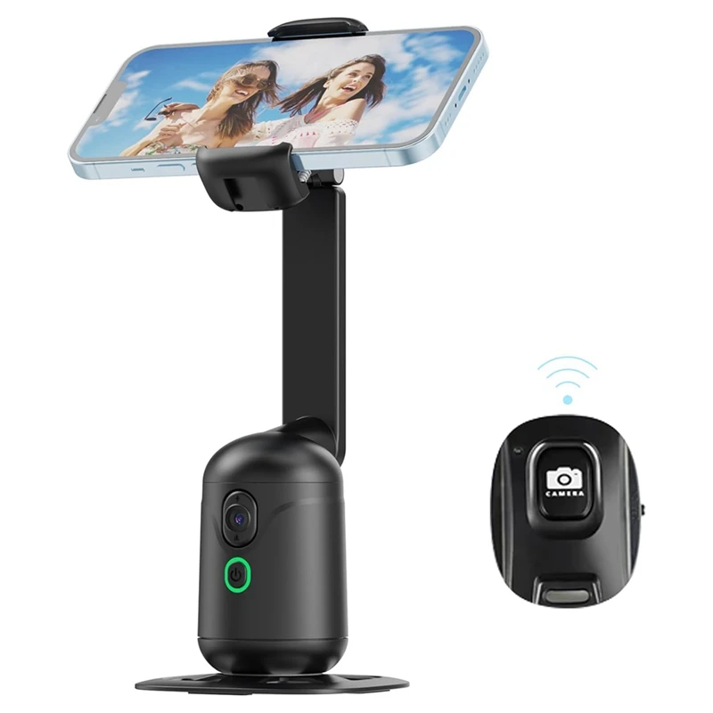 حامل ثلاثي القوائم لتتبع الوجه التلقائي الذكي AI Gimbal، 360 درجة °   الدورية مع جهاز التحكم عن بعد والإيماءات لتسجيل الفيديو، وTiktok، ومدونة الفيديو