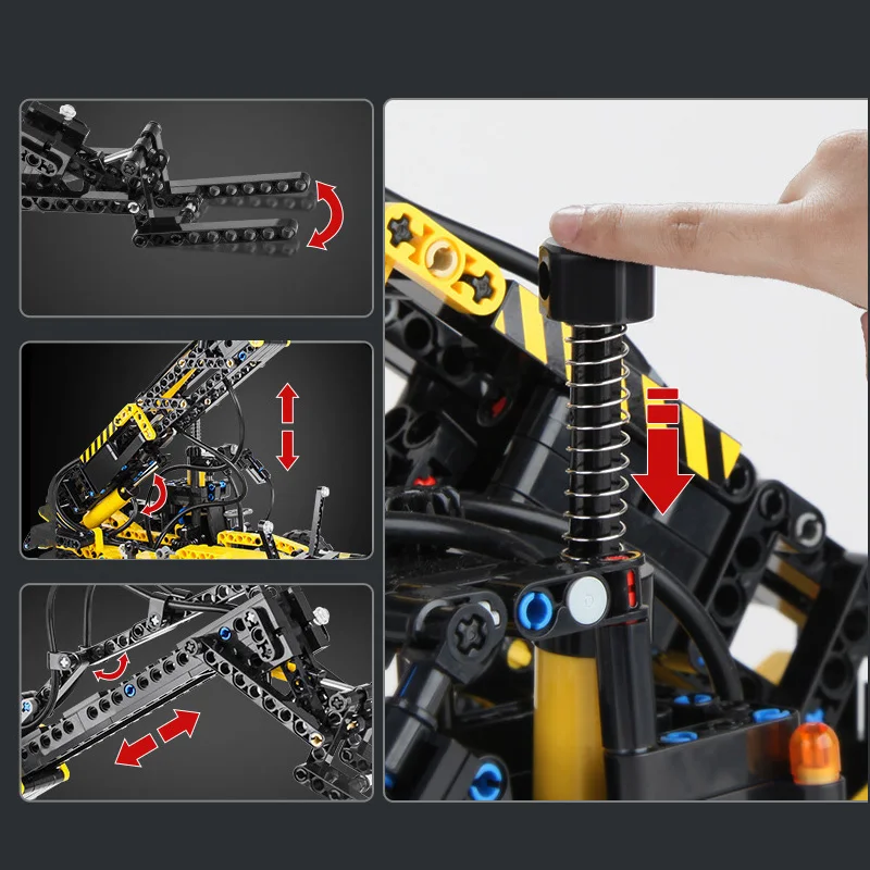 

19009, инженерная серия, пневматический телескопический вилочный погрузчик, модель строительных блоков, игрушки, сборные украшения, кирпичи MOC, подарки для мальчиков