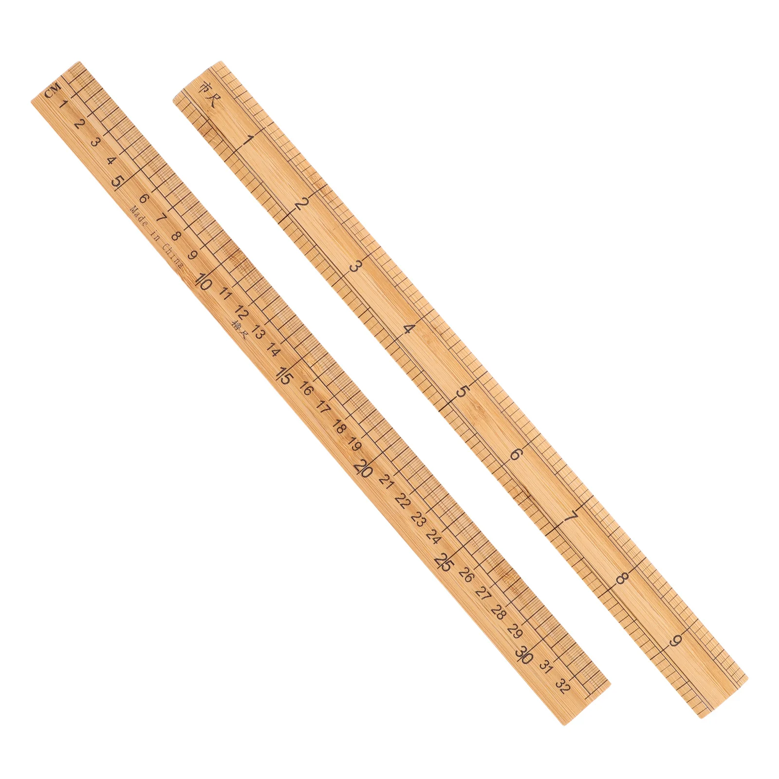 2 Pcs Tailor Bamboo Ruler Fabric Measuring Precision Clothing Making Tools Knitting Quilting
