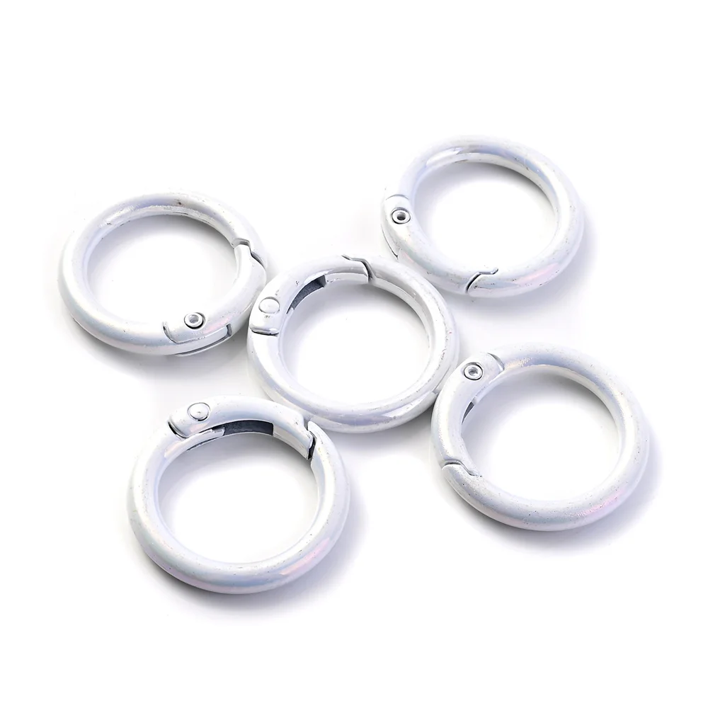 5pcs Colorful AB Round Spring Gate Ring Connectors