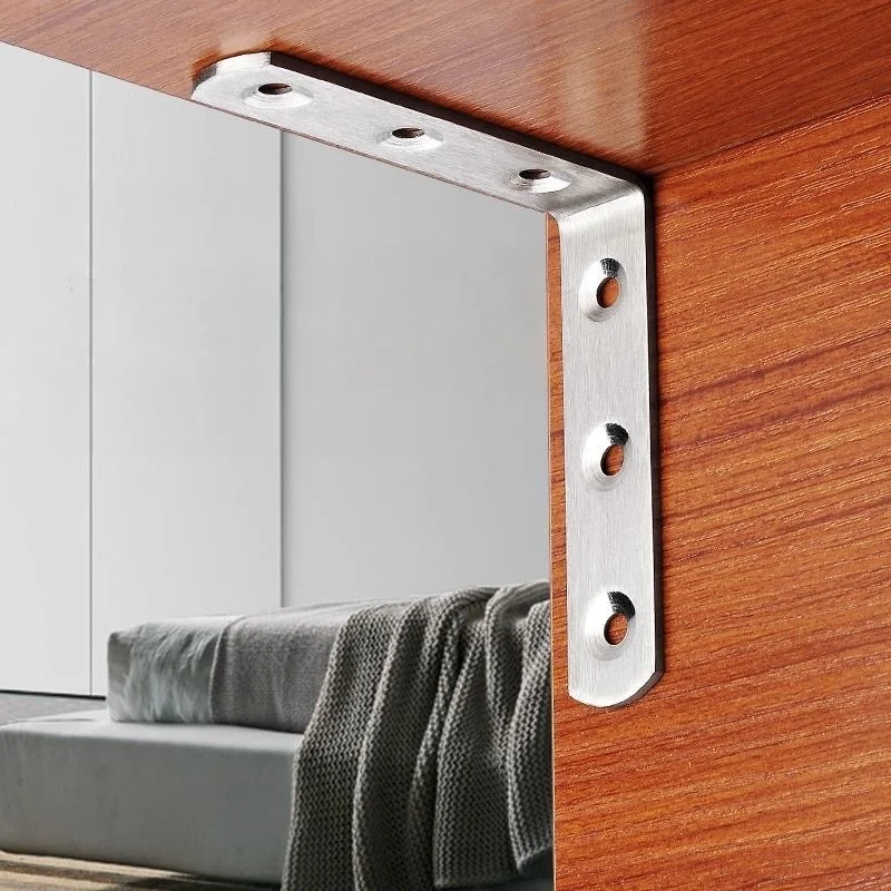 2pcs Heavy-Duty 90 องศา DIY วงเล็บรูปตัว L,เหมาะสําหรับเสริมตู้เฟอร์นิเจอร์ตู้เสื้อผ้าชั้นวางอุปกรณ์เสริม